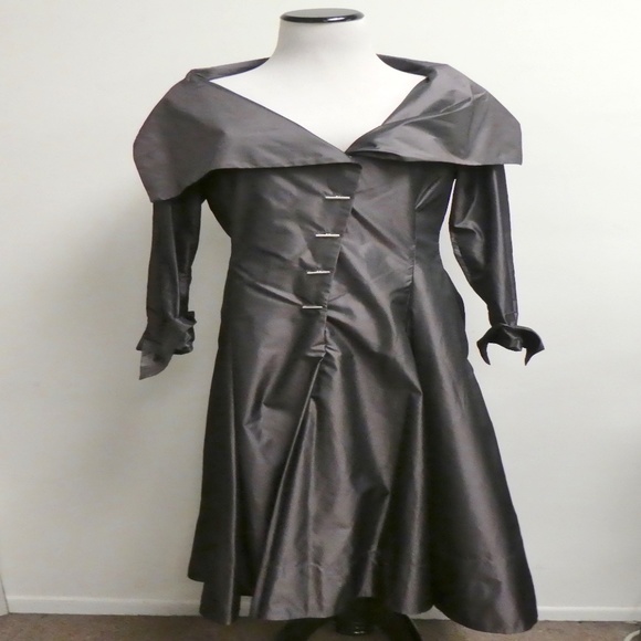 ANETT ROSTEL WIDE COLLAR MAXI DRESS ART WEAR 38 M - Picture 3 of 8